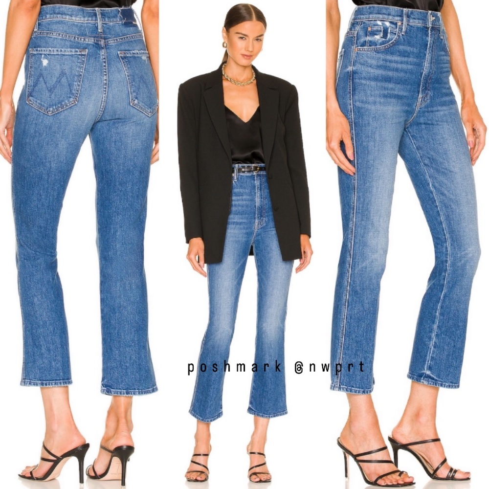 MOTHER High Waisted Smokin Double Ankle Fray Crop Broken Record Straight 24